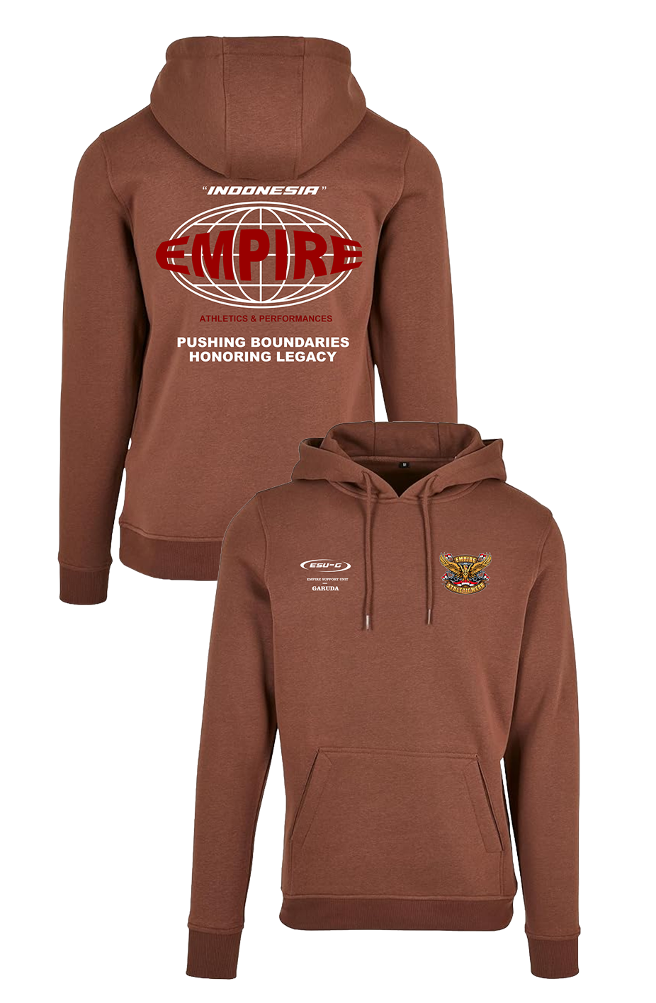 Brown hoodie ESU-G World-Garuda