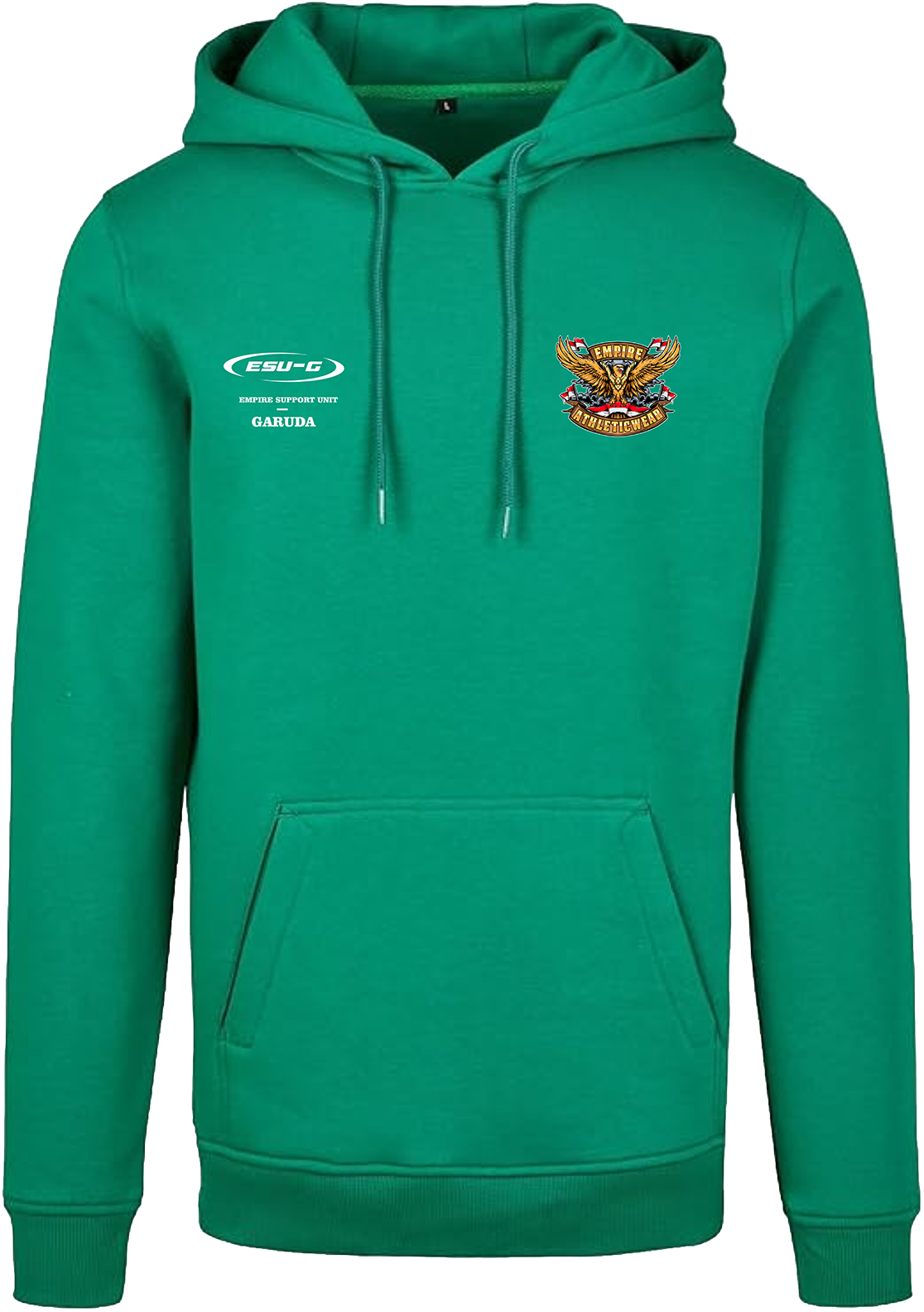 Green hoodie ESU-G 'NEVER BACK DOWN'