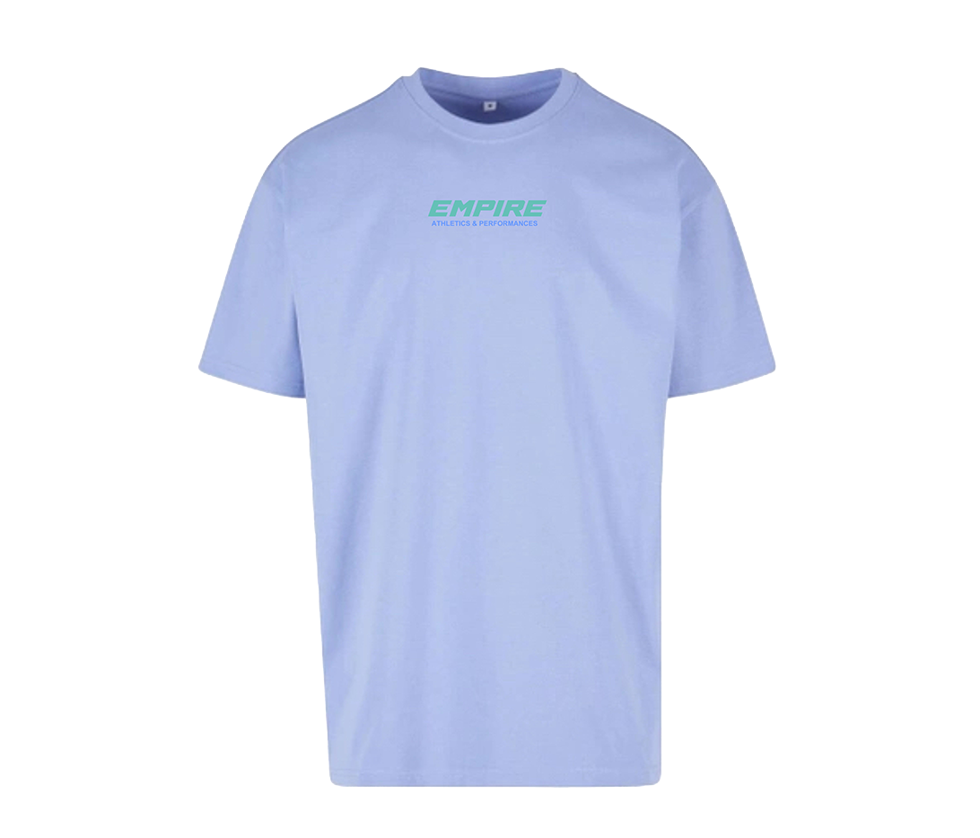 Empire "NEVER BACK DOWN" oversized T-shirt (Viola Blue)