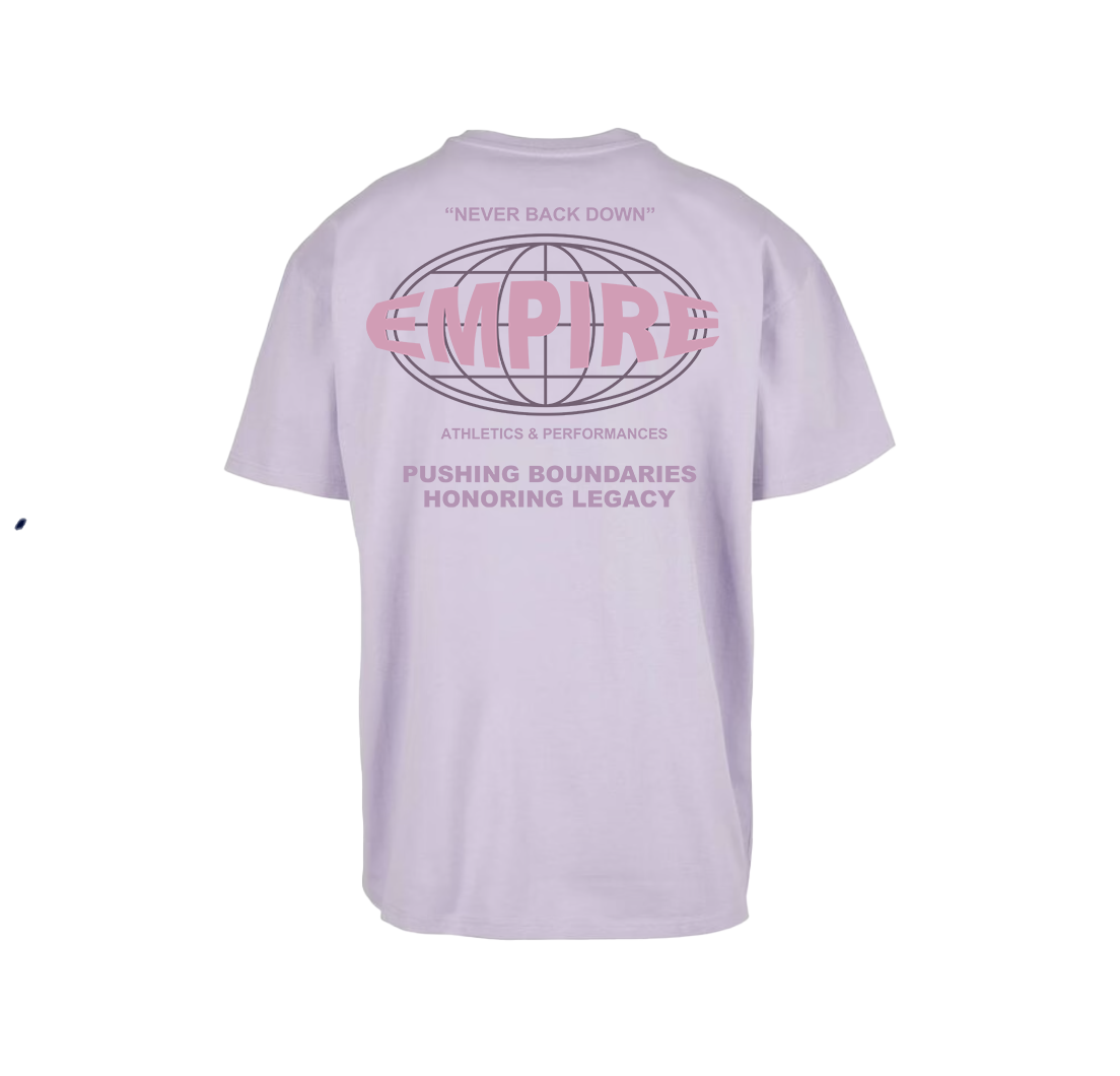 Empire "NEVER BACK DOWN" oversized T-shirt (Lila)