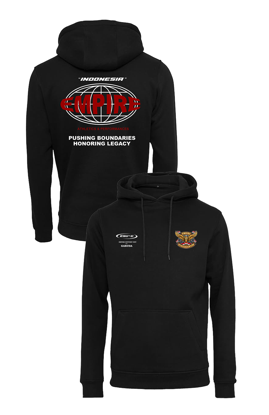 Black hoodie ESU-G World-Garuda