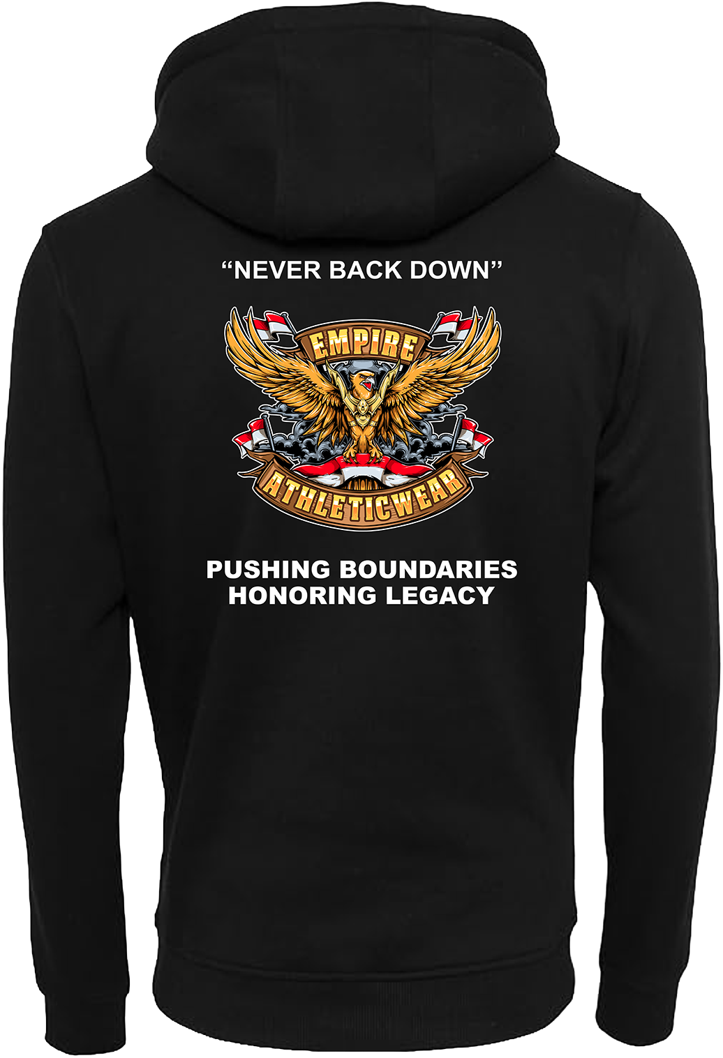 Black hoodie ESU-G 'NEVER BACK DOWN'