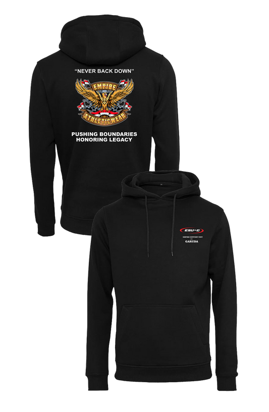 Black hoodie ESU-G 'NEVER BACK DOWN'