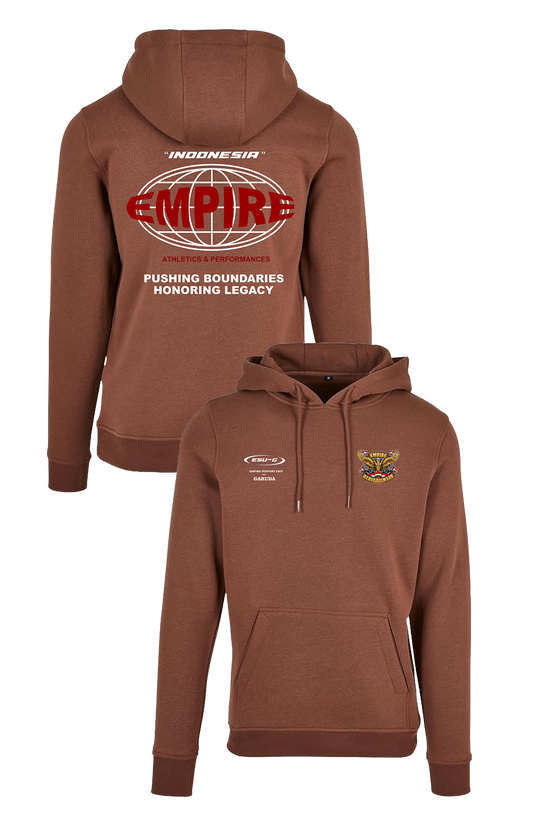 Brown hoodie ESU-G World-Garuda