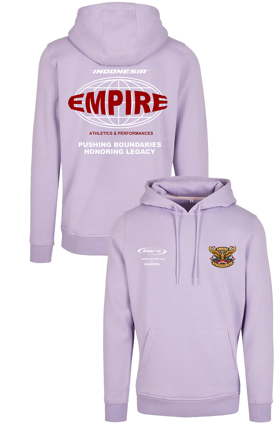 Lila hoodie ESU-G World-Garuda