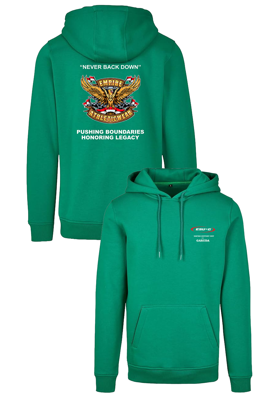 Green hoodie ESU-G World-Garuda