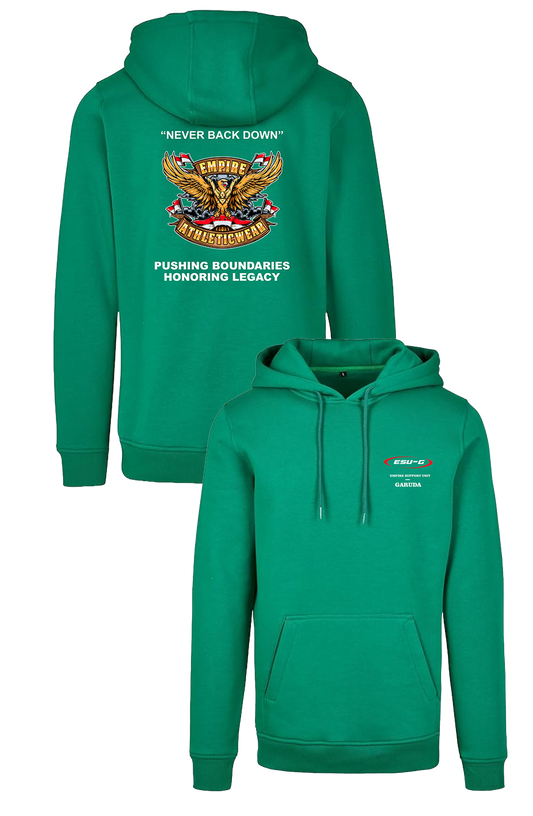 Green hoodie ESU-G World-Garuda