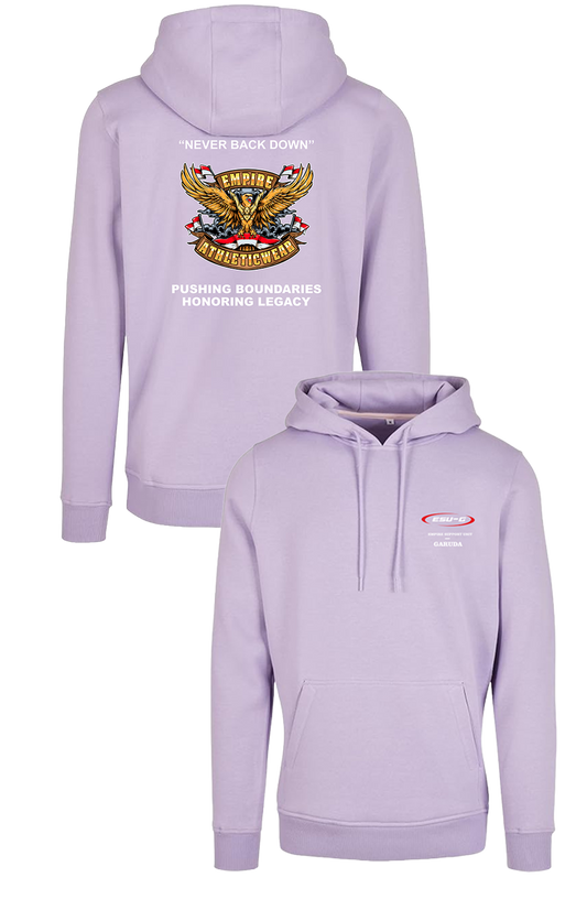Lila hoodie ESU-G 'NEVER BACK DOWN'