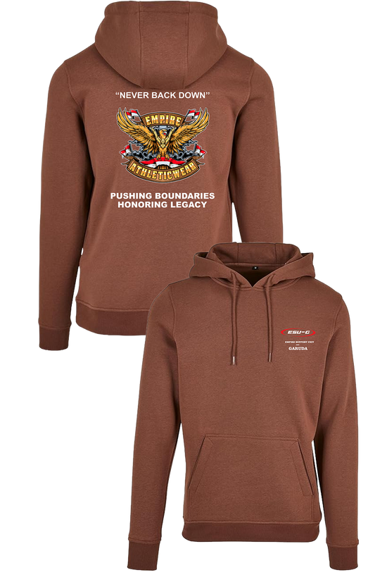 Brown hoodie ESU-G 'NEVER BACK DOWN'
