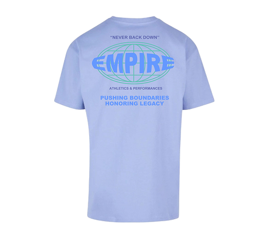 Empire "NEVER BACK DOWN" oversized T-shirt (Viola Blue)
