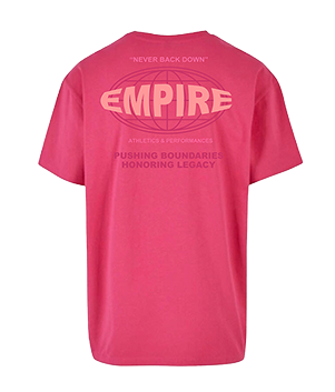 Empire "NEVER BACK DOWN" oversized T-shirt (Pink)