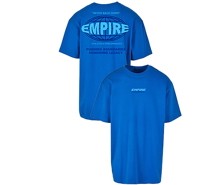 Empire “NEVER BACK DOWN” oversized T-shirt (Blue)
