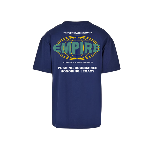 Empire "NEVER BACK DOWN" oversized T-shirt (Dark-Blue)