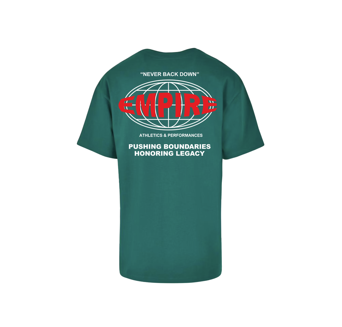 Empire "NEVER BACK DOWN" oversized T-shirt (Green)