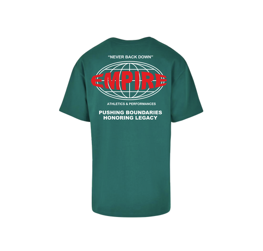 Empire "NEVER BACK DOWN" oversized T-shirt (Green)
