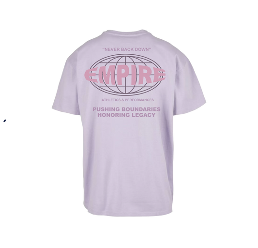Empire "NEVER BACK DOWN" oversized T-shirt (Lila)